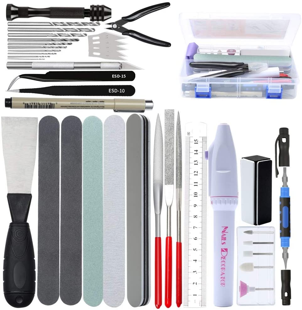 Modeling Tool Kit Tweezers Hobby Knife - Modellbau Werkzeugset 42 in 1 Combo