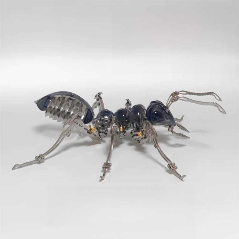 Metal 3D Puzzle Stainless Model Kit - 3D-Edelstahl-Simulationsmodell eines Ameisen-Rüstungs-Insekts, Metall-Bausatz, Ameisen-Puzzle, Heimdekoration