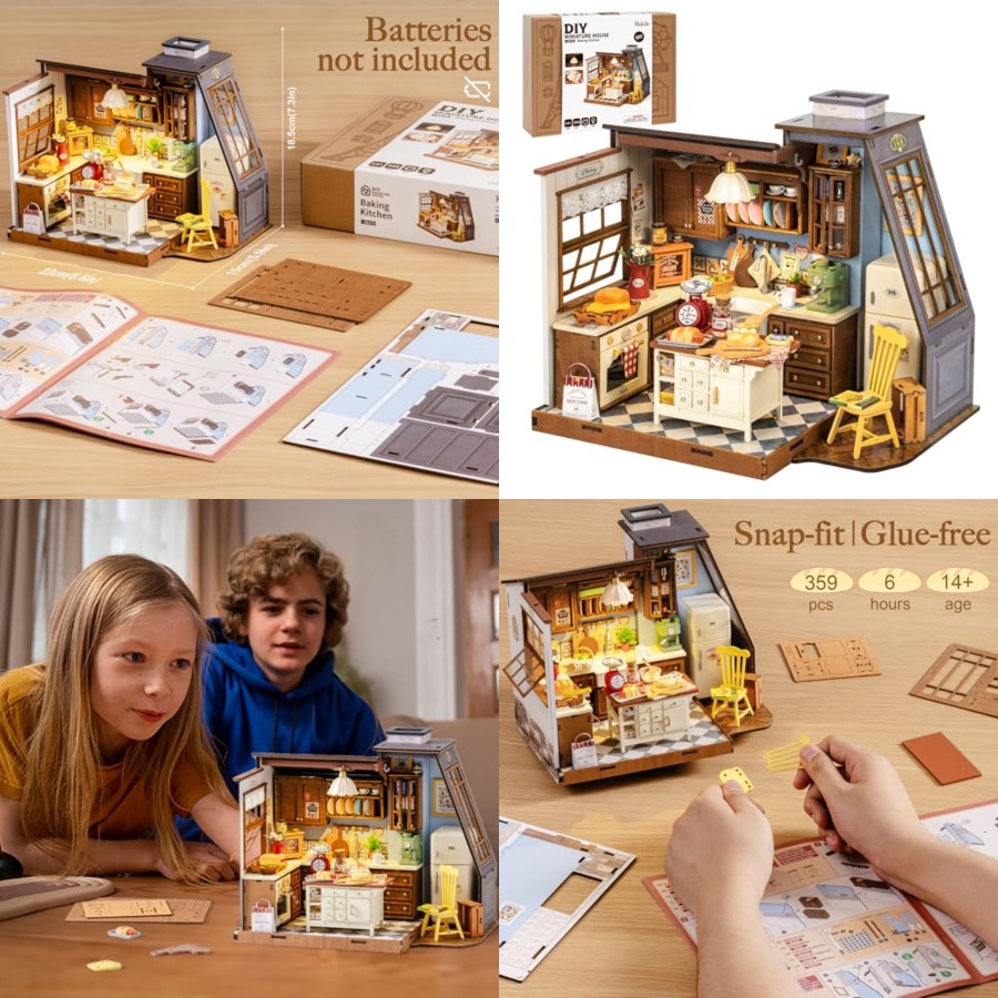 Miniature Led Light Kit For Dollhouse - DIY Miniaturhaus-Bausatz für Erwachsene, Mini Holz-Puppenhaus-Set
