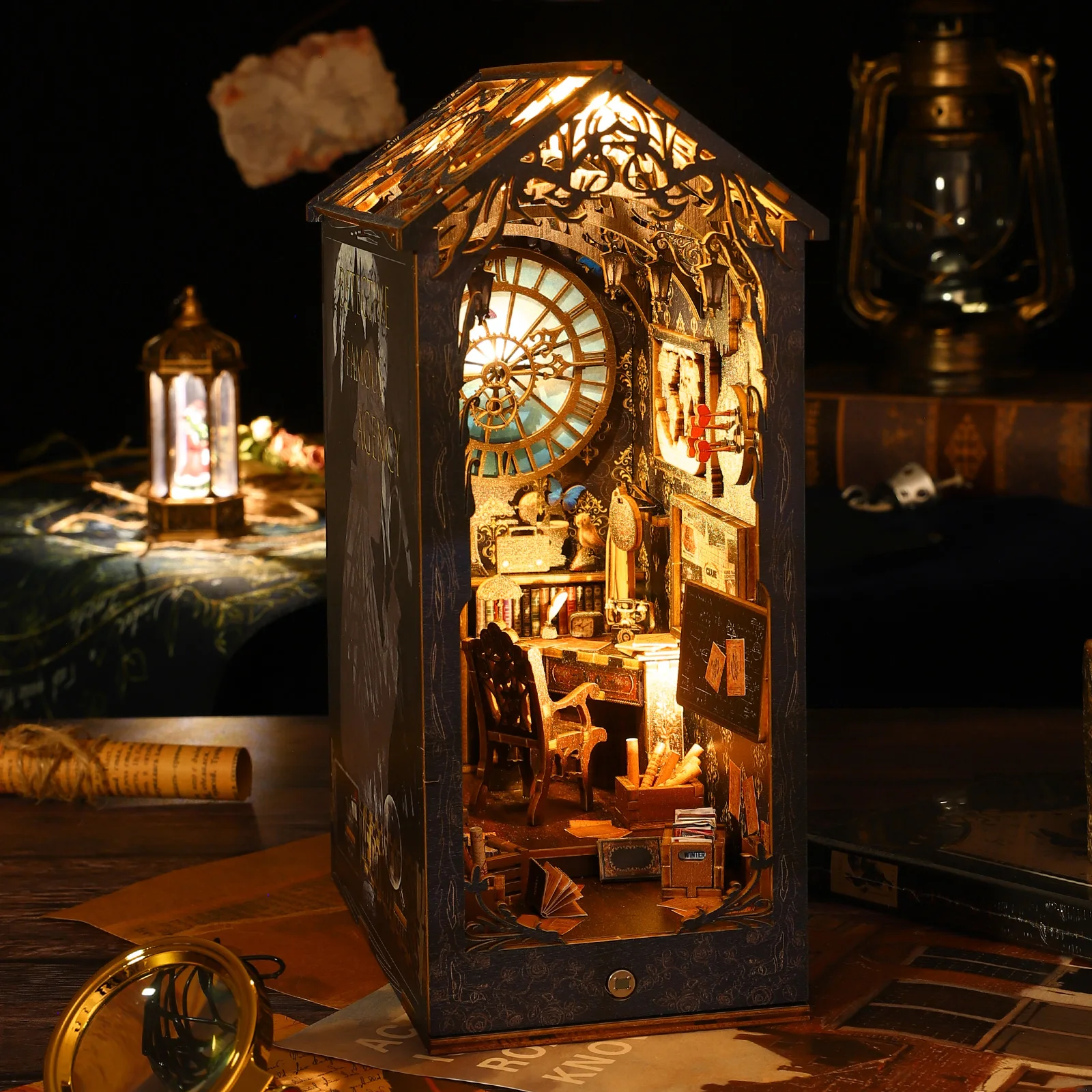 Miniature Led Light Kit For Dollhouse - DIY Book Nook Kit 3D Holzpuzzle