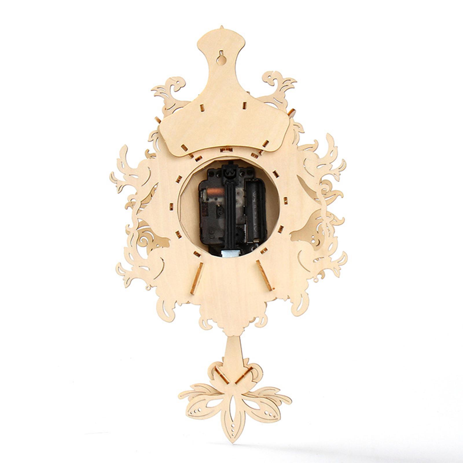 Wooden Clock Puzzle Mechanical Pendulum - 3D Holz-Mechanisches Pendeluhr-Puzzle-Bastelset DIY Analog Römische
