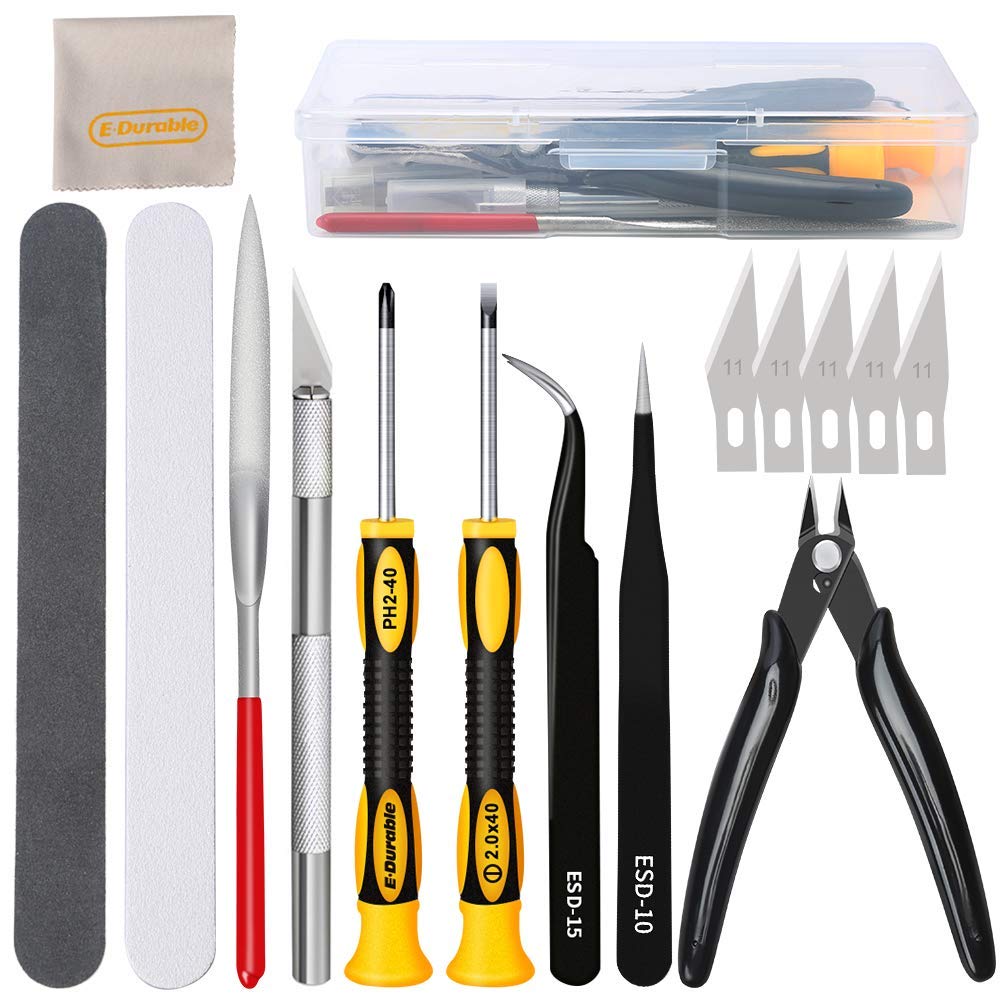 Modeling Tool Kit Tweezers Hobby Knife - 16-in-1-Modellbau-Werkzeug-Set, Kombi-Zubehör-Set, geschnittene Pinzette, Zange für