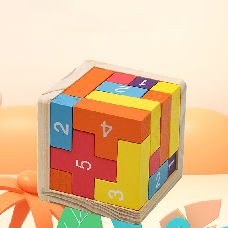 Bunte Holzblock-Puzzles, klass – 3D Wooden Mechanical Puzzle Marble Run Bewertung und Preis
