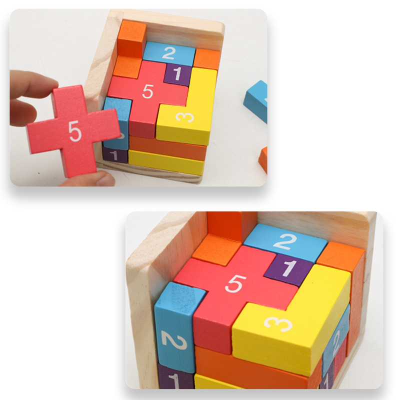 Bunte Holzblock-Puzzles, klass – 3D Wooden Mechanical Puzzle Marble Run Bewertung und Preis
