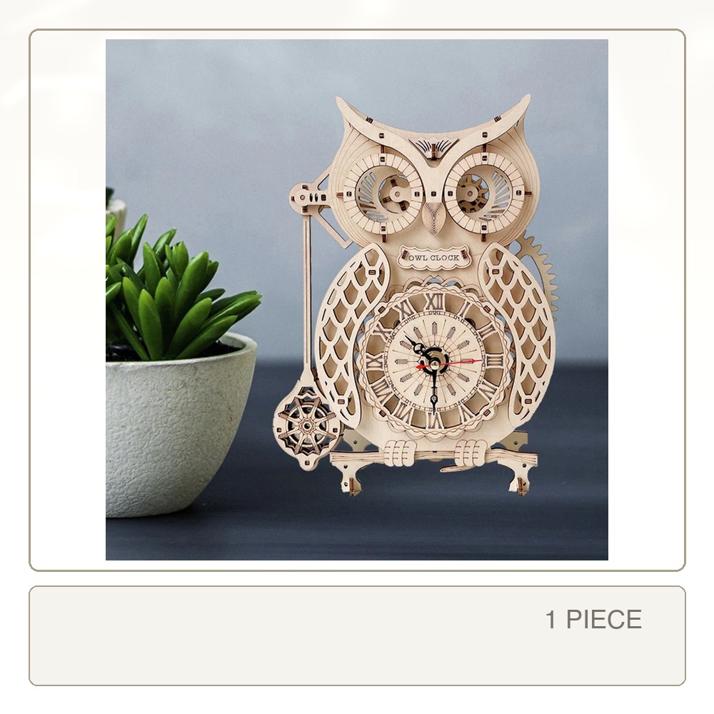 3D Holz-Eulen-Uhr Stereoskopis – Wooden Clock Puzzle Mechanical Pendulum Bewertung und Preis