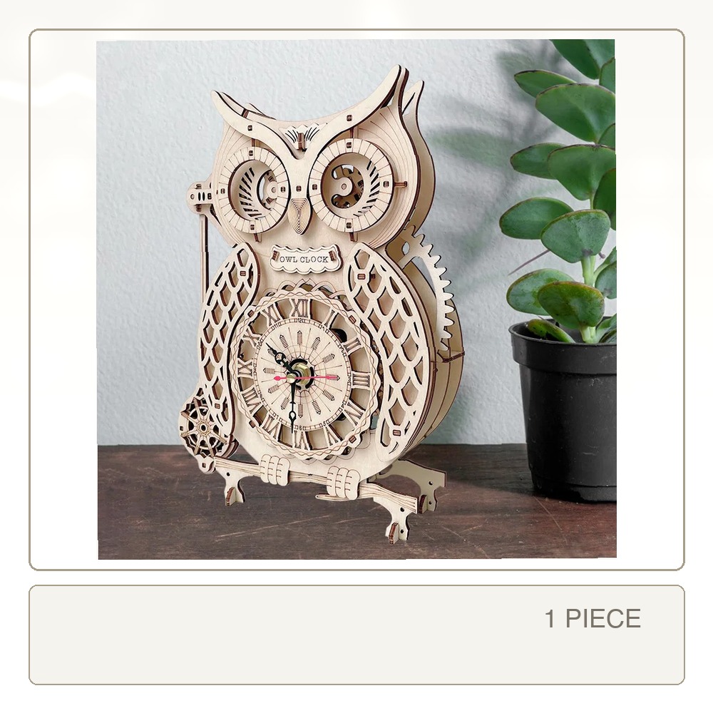 3D Holz-Eulen-Uhr Stereoskopis – Wooden Clock Puzzle Mechanical Pendulum Bewertung und Preis