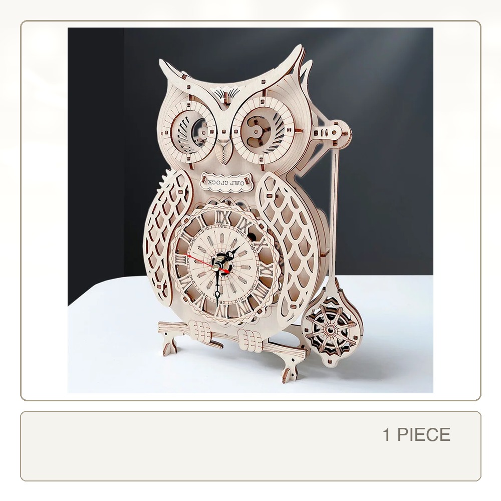 3D Holz-Eulen-Uhr Stereoskopis – Wooden Clock Puzzle Mechanical Pendulum Bewertung und Preis