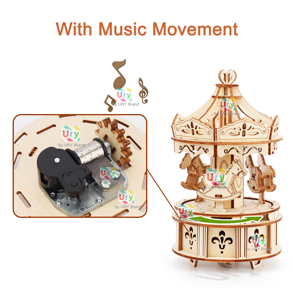 Drehbares DIY 3D-Puzzle Karuss – Music Box Wooden 3D Puzzle Rotating Bewertung und Preis