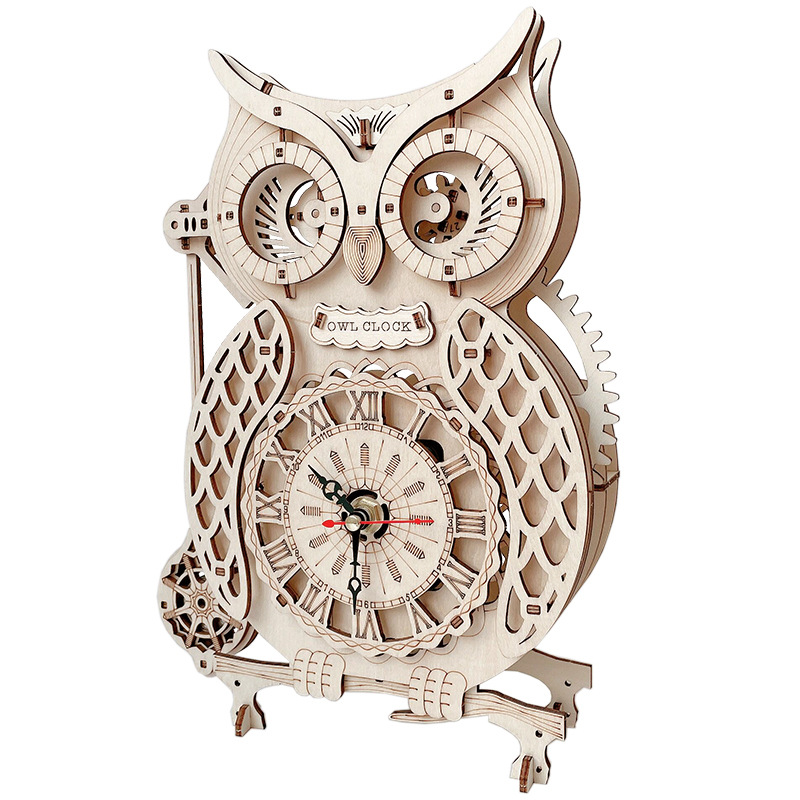 Holzpuzzle 3D Eulen-Uhr Modell – Wooden Clock Puzzle Mechanical Pendulum Bewertung und Preis