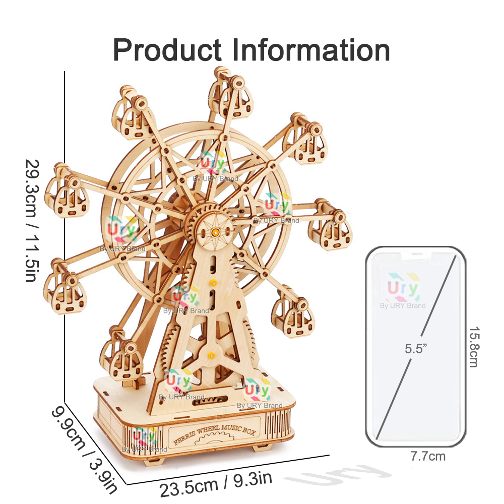 Drehbares DIY 3D-Puzzle Mini-R – Music Box Wooden 3D Puzzle Rotating Bewertung und Preis