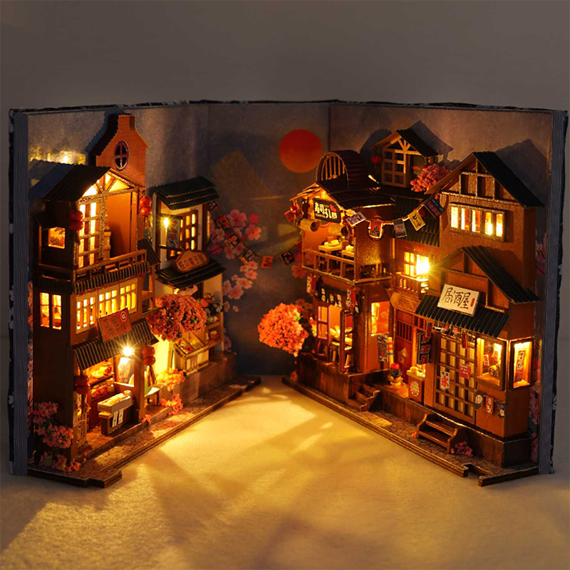 Japanische Retro DIY Holz Buch – Book Nook Shelf Insert Alley Diy Bewertung und Preis