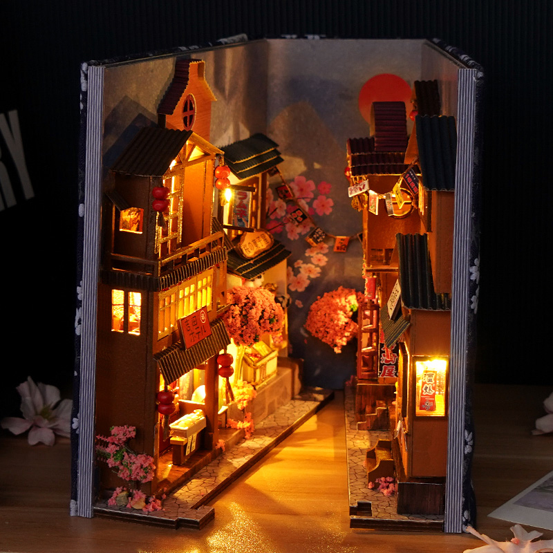 Japanische Retro DIY Holz Buch – Book Nook Shelf Insert Alley Diy Bewertung und Preis
