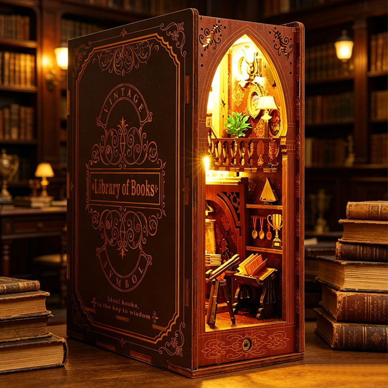 DIY Buchnischen-Einsatz-Sets H – Diy Miniature Dollhouse Kit Book Nook Bewertung und Preis