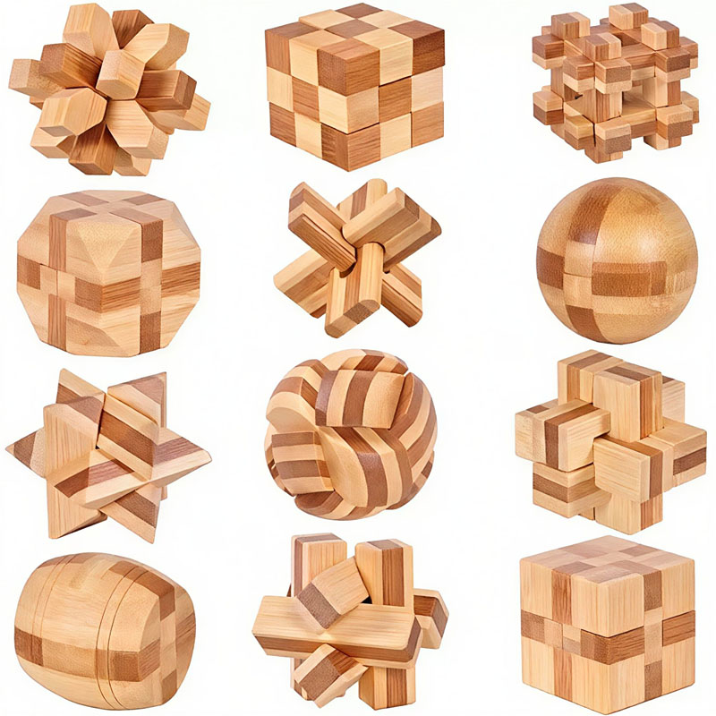 NEUES 4,5CM Lu Ban Schloss-Puz – 3D Wooden Mechanical Puzzle Marble Run Bewertung und Preis