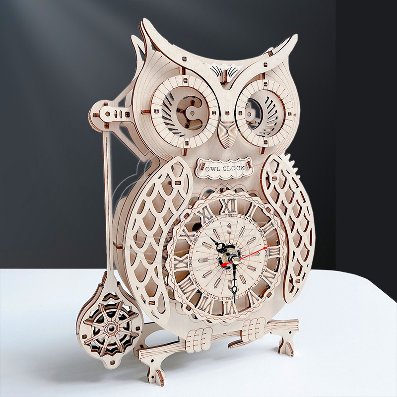 3D Holz-Eulenuhr Puzzle DIY Mo – Wooden Clock Puzzle Mechanical Pendulum Bewertung und Preis