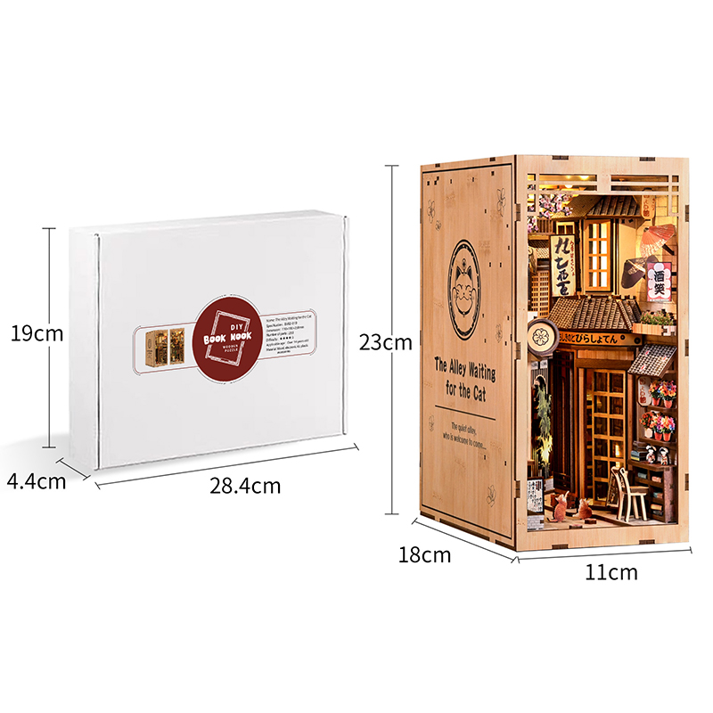 LED Holz-Bücherregal-Einsatz-S – Diy Miniature Dollhouse Kit Book Nook Bewertung und Preis