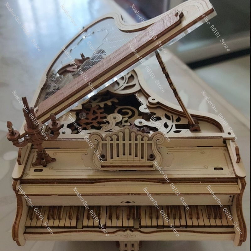 Klavier-Spieluhr 3D Holzpuzzle – Music Box Wooden 3D Puzzle Rotating Bewertung und Preis