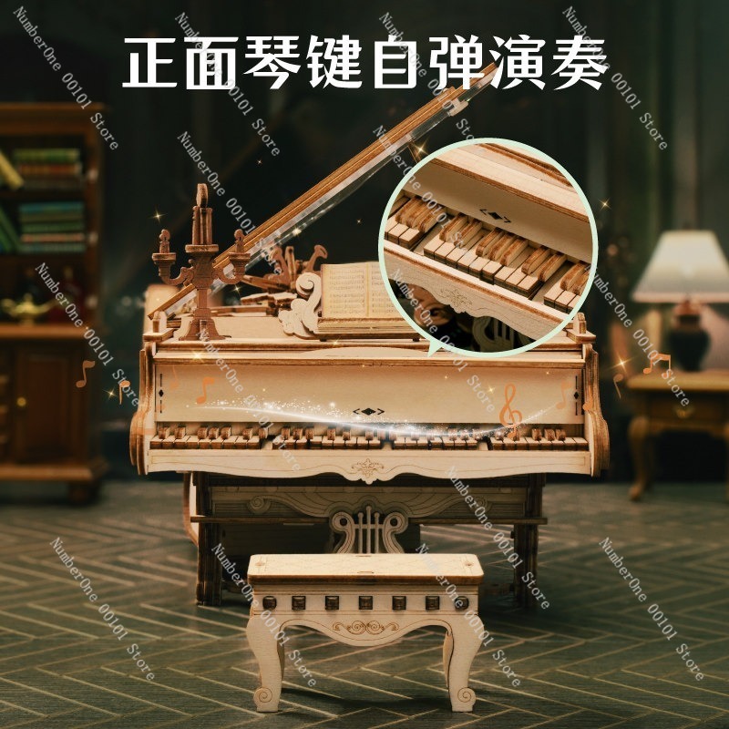 Klavier-Spieluhr 3D Holzpuzzle – Music Box Wooden 3D Puzzle Rotating Bewertung und Preis