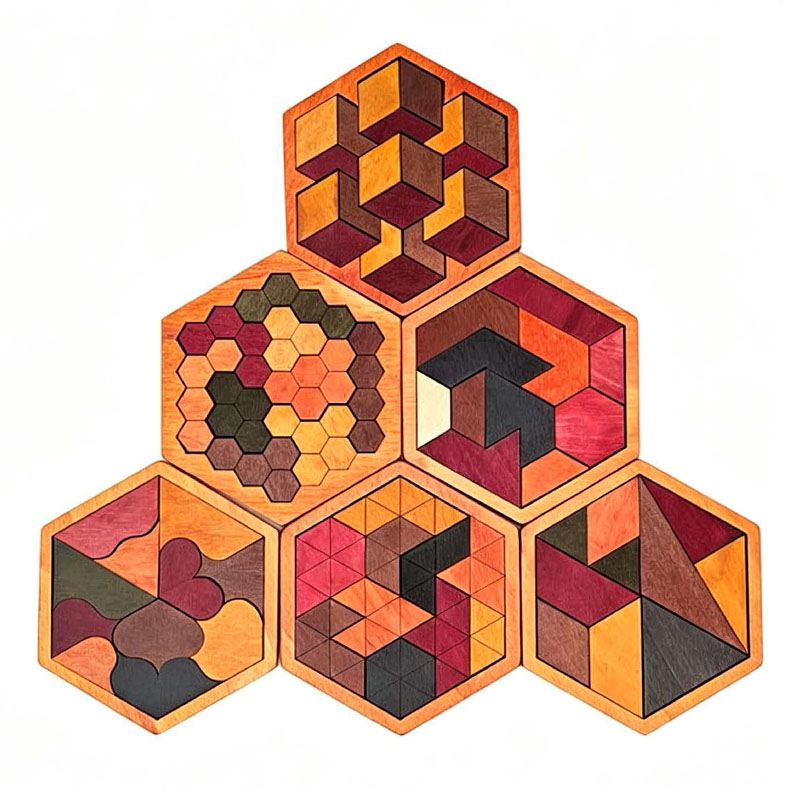 Holz-Tangram-Puzzle mit sechse – 3D Wooden Mechanical Puzzle Marble Run Bewertung und Preis