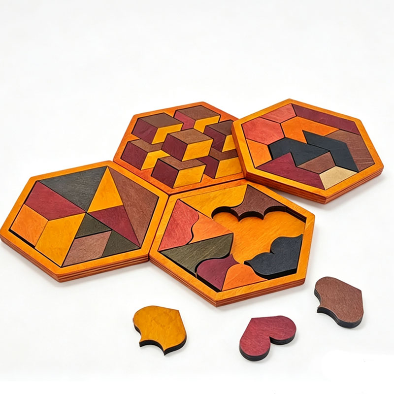 Holz-Tangram-Puzzle mit sechse – 3D Wooden Mechanical Puzzle Marble Run Bewertung und Preis