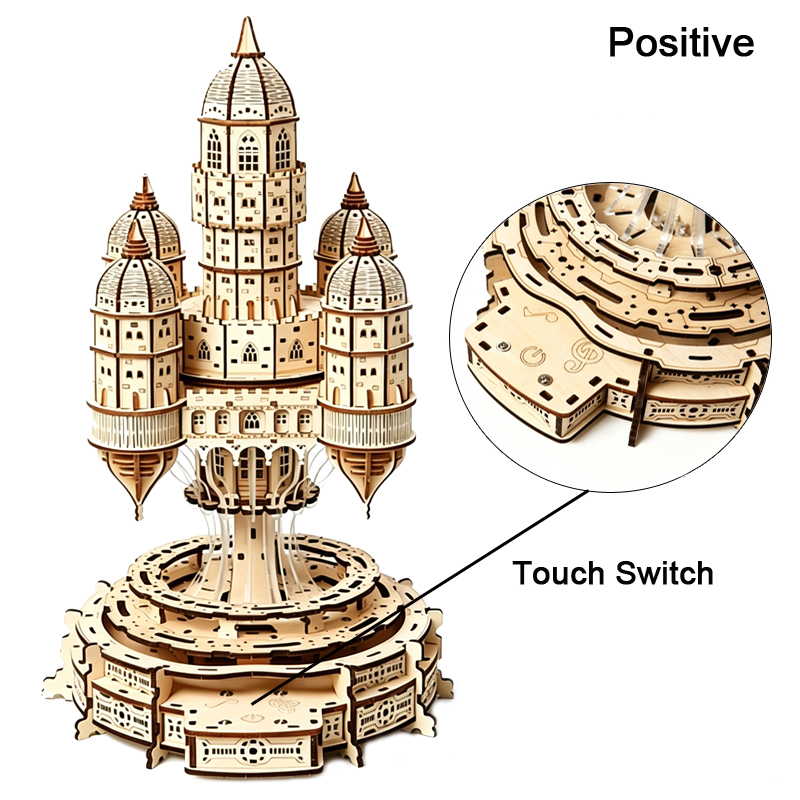 3D-Holzpuzzle „Stadt im Himmel – Music Box Wooden 3D Puzzle Rotating Bewertung und Preis