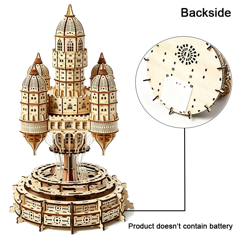3D-Holzpuzzle „Stadt im Himmel – Music Box Wooden 3D Puzzle Rotating Bewertung und Preis