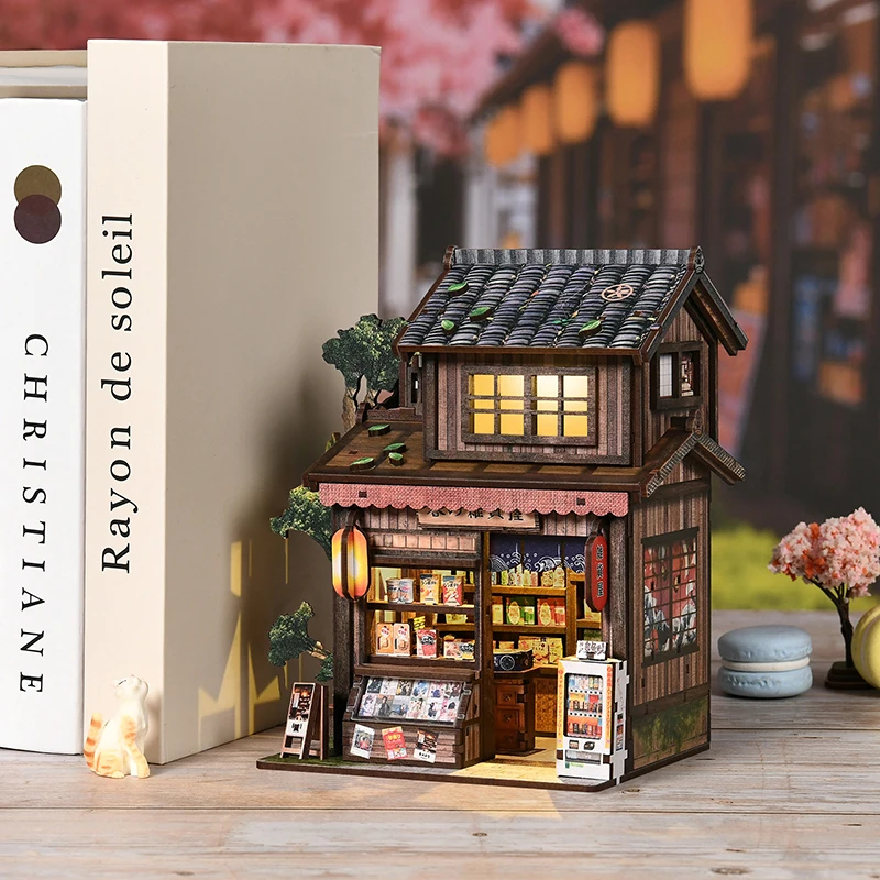 Japanischer Stil DIY Holz-Büch – Diy Miniature Dollhouse Kit Book Nook Bewertung und Preis