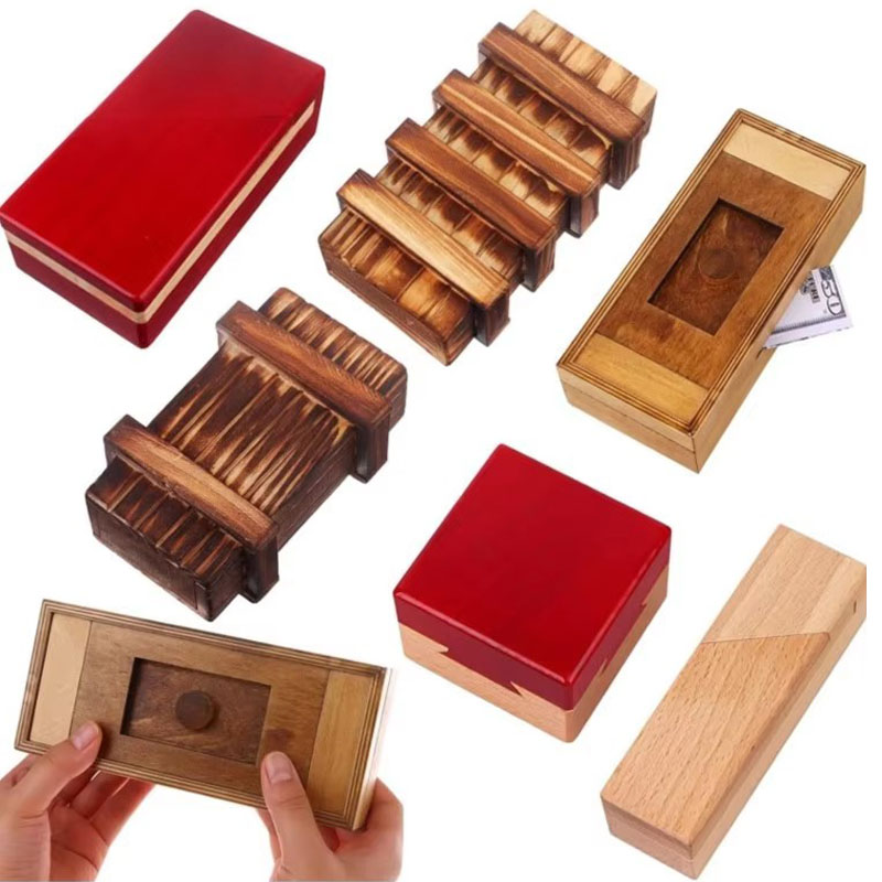 Holzpuzzle-Box mit Geheimfach, – 3D Wooden Mechanical Puzzle Marble Run Bewertung und Preis